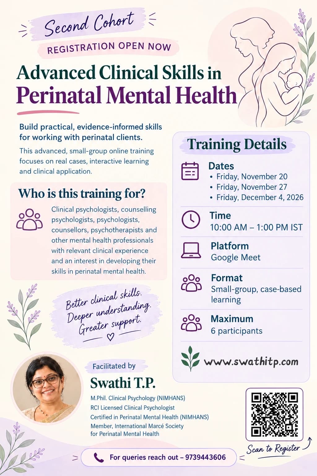 Poster — Advanced Clinical Skills in Perinatal Mental Health — Second Cohort